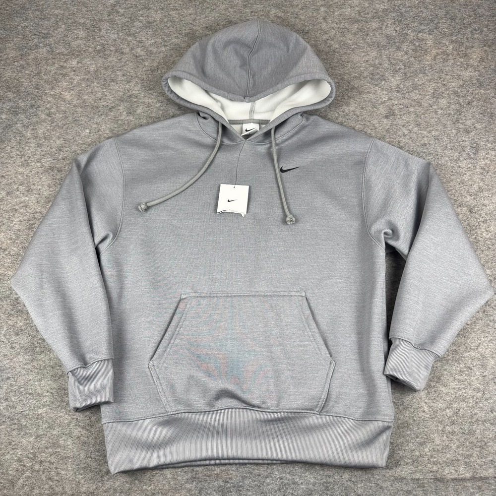 Nike Therma Fit Fleece Training Hoodie Pullover Polyester Stretch Gray Womens XS